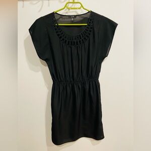 Jacob Black Mini Dress with Braided Neckline